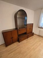 Wohnwand aus Holz mit Vitrine 3-teilig