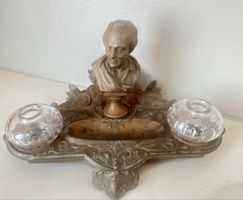 Antikes Tintenfass, Voltaire,Bronze 28x17cm