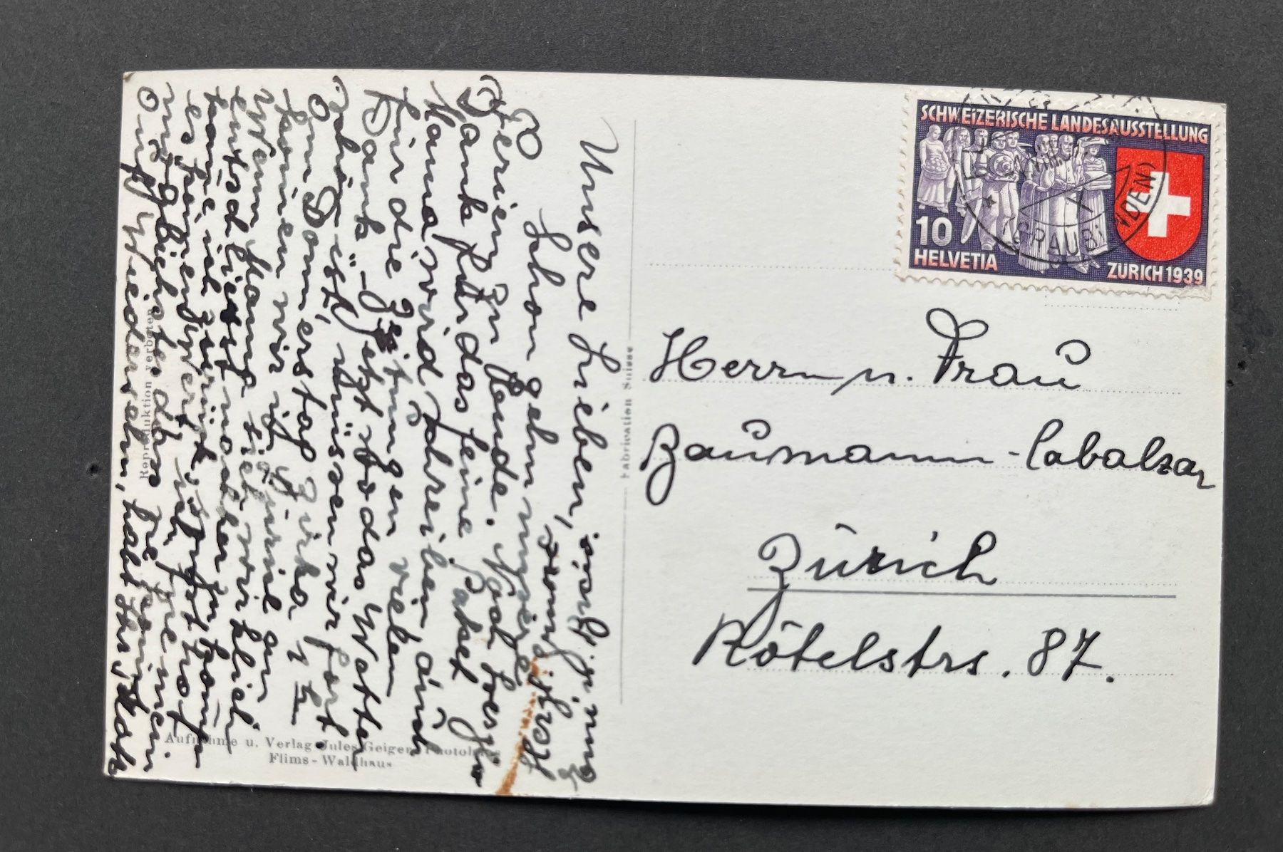 Ansichtskarten: Flims / Tschingelhörner mit Segnespass ca, 1950 – Gebraucht aus Ostermundigen von DaxKarten-75 1