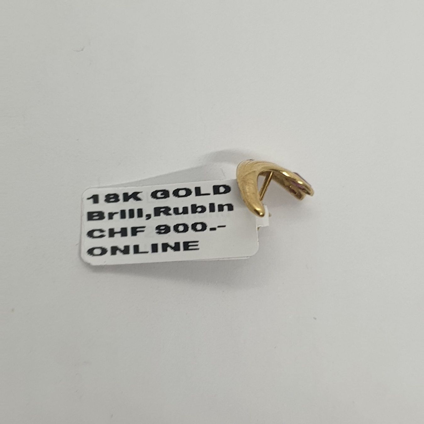 Ohrringe & -stecker: Echt 18K Gold - Diamant, Rubin Ohrstecker – Gebraucht aus Luzern von Luzern-Goldhaus 2