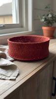Neu, Handmade Häkelkorb Rostrot Ø 24cm