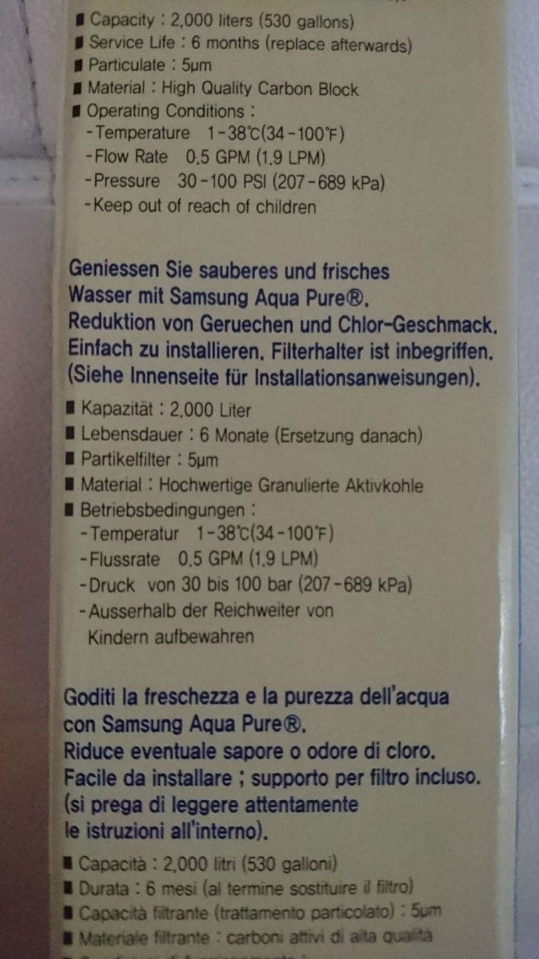 Samsung Frigoriferi: Samsung Aqua-Pure PLUS – Nuovo e nell'imballaggio originale da Zwingen venduto da Rom74 2