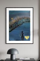 Painting: Woman with Golden Heart, 50 x 70