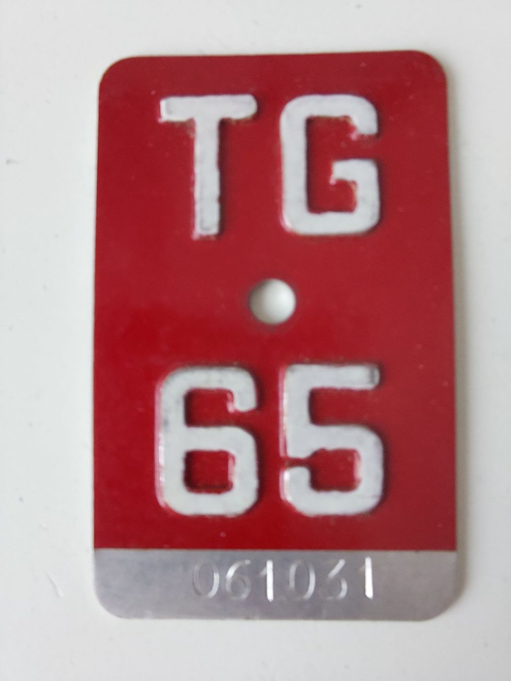 Sachs Insegne: Velonummer TG 65 plaque Velo – Usato da Schenkon venduto da Uhu007