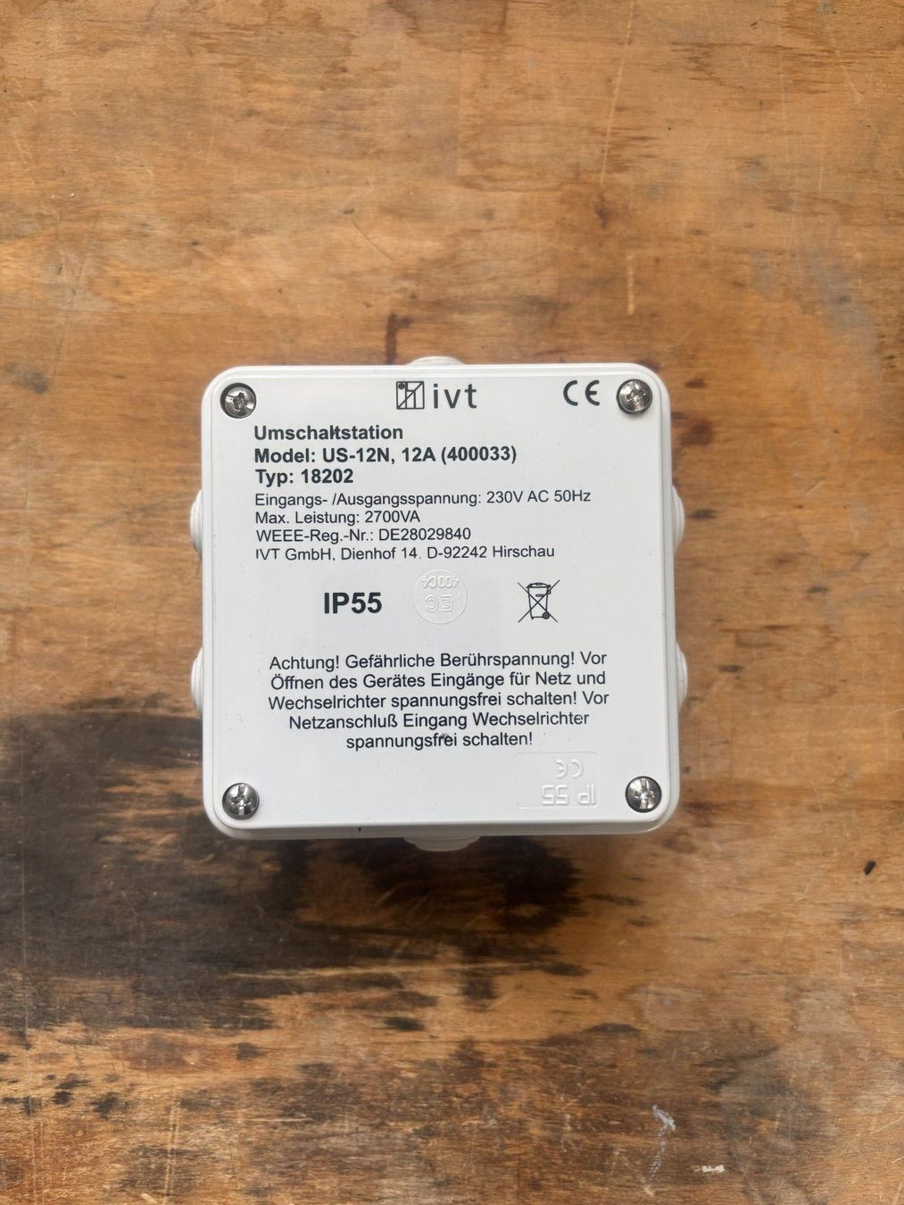 Componenti elettronici: IVT Umschaltstation US-12N – Nuovo e nell'imballaggio originale da Winterthur venduto da Zitronenbaum_6