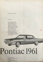 Pontiac 1961 - Alte Werbung / Ancienne réclame 1961