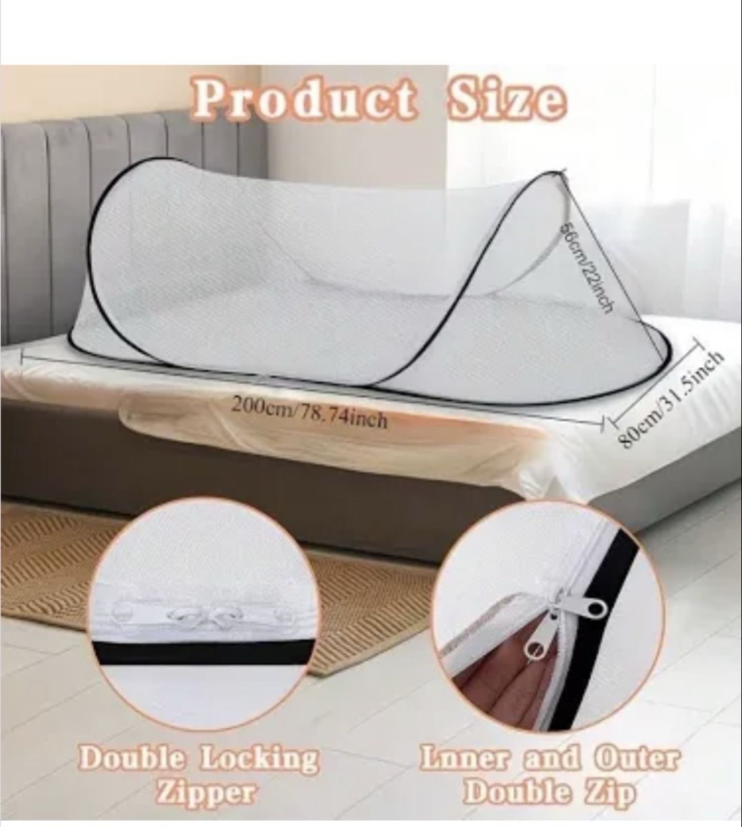 Tende : New -Mosquito Net Pop-Up Double Locking Zipper 200cm – Nuovo (secondo la descrizione) da Wallbach venduto da Nenex 1
