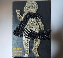 Niedliches Mutter und Baby Bild goldenes Mosaik auf Schiefer