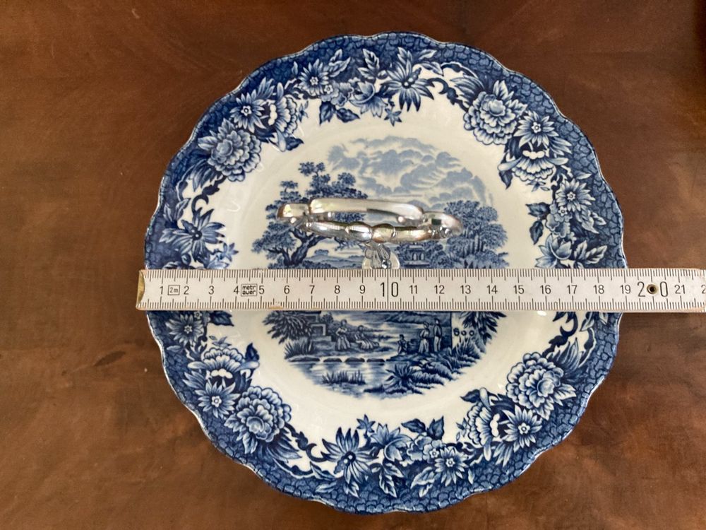ACMLIFE Tee-Set Aus Knochenporzellan – 21-teilig, Für 6 Personen, Blau-weiß, Vintage Design