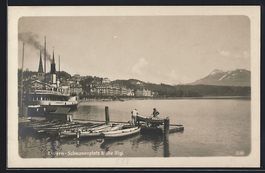 AK Luzern, Schwanenplatz, die Rigi