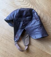 vintage Leder Fliegerhaube Pilotenmütze 