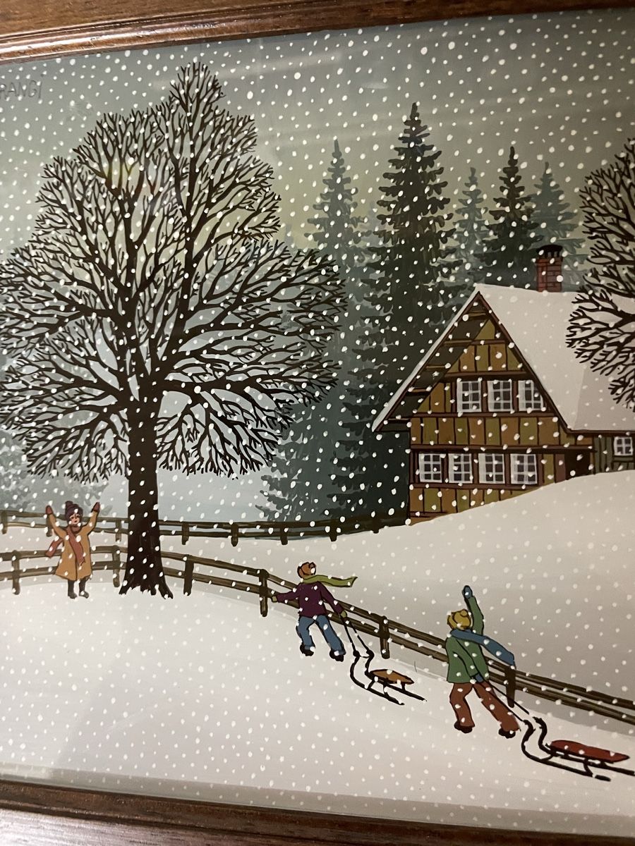 Foto & Immagini: Bild Winterlandschaft, naive Malerei – Usato da Hindelbank venduto da chinok01 1