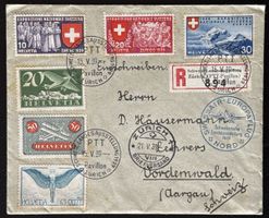 Schweiz 1939 Einschreiben Zürich Flugpost Expo Brief