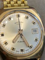 Rotary mechanische Armbanduhr voll funktionsf vergoldetes B