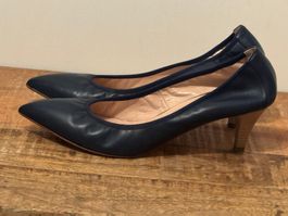 Vero Cuoio elegante Damen Lederschuhe, dunkelblau, Gr. 39