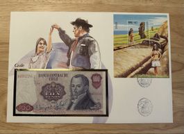 Banknoten Brief aus Chile 100 Pesos