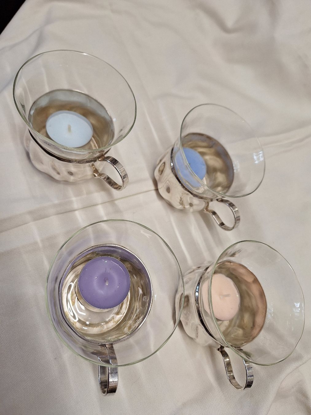 Set di piatti: 4 versilberte Teegläser 60 iger Jahre – Usato da Rheinfelden venduto da Cleopatra2000 2