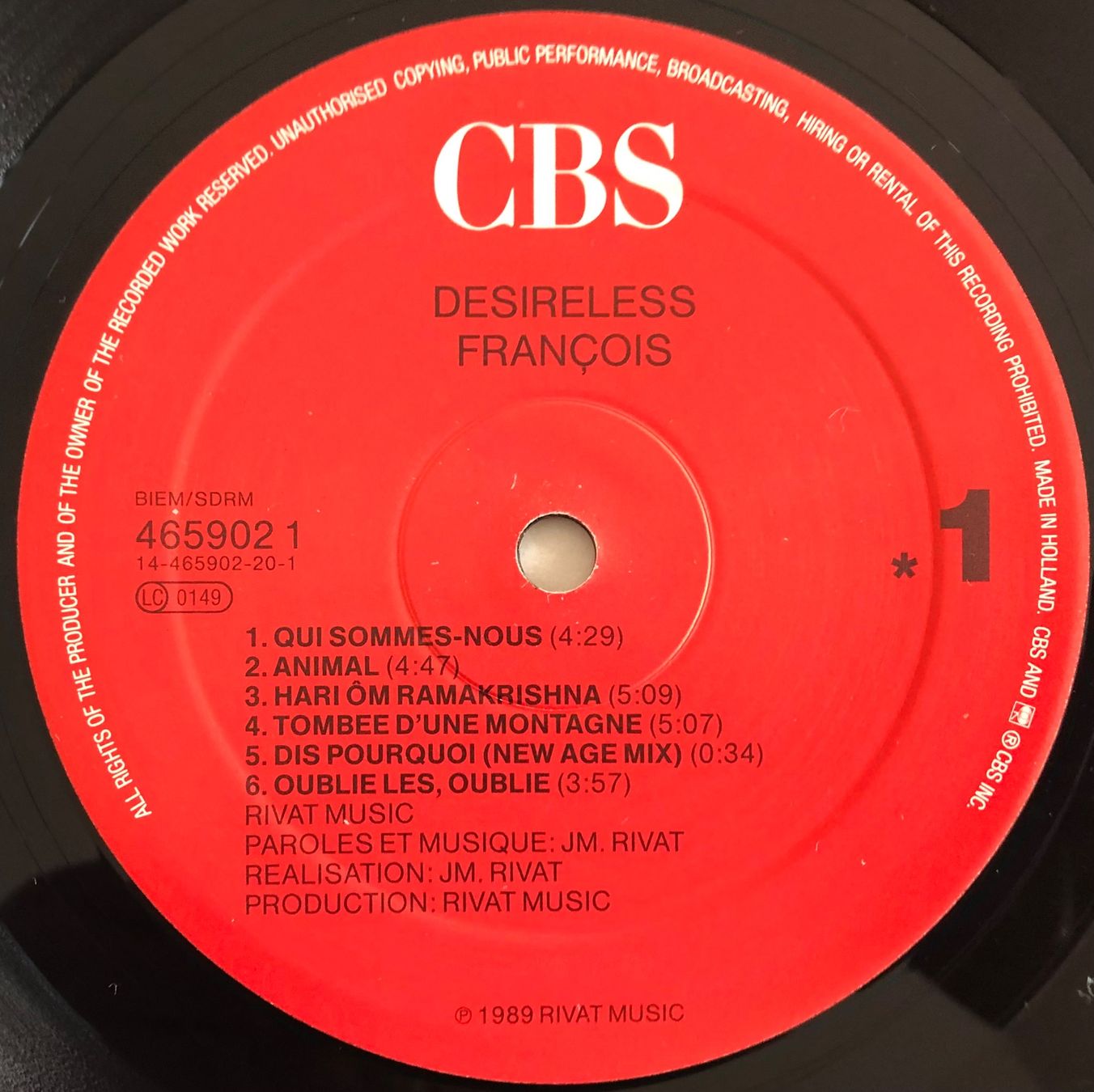 Dischi in vinile: DESIRELESS - FRANÇOIS – Usato da Poliez-Pittet venduto da Newtown-Records 3
