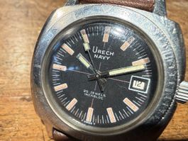 Urech Navy Taucheruhr Automatik mit neuer Lederarmband
