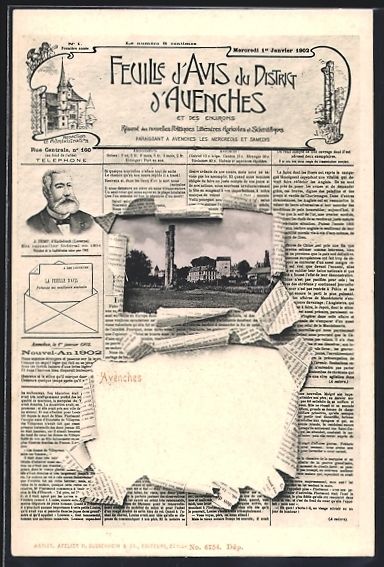 Cartes postales: Avenches, Ortsansicht mit alten Säulen  – D'occasion à Berlin par bartko-reher