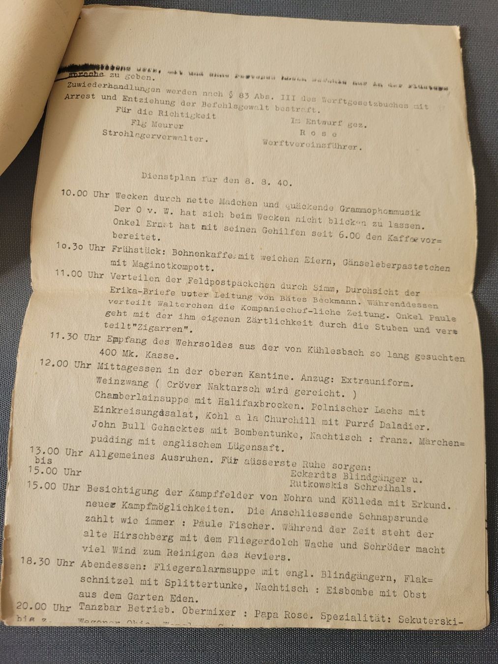 Armi bianche: Wehrmacht Bierzeitung – Usato da Kriens venduto da KTP 3