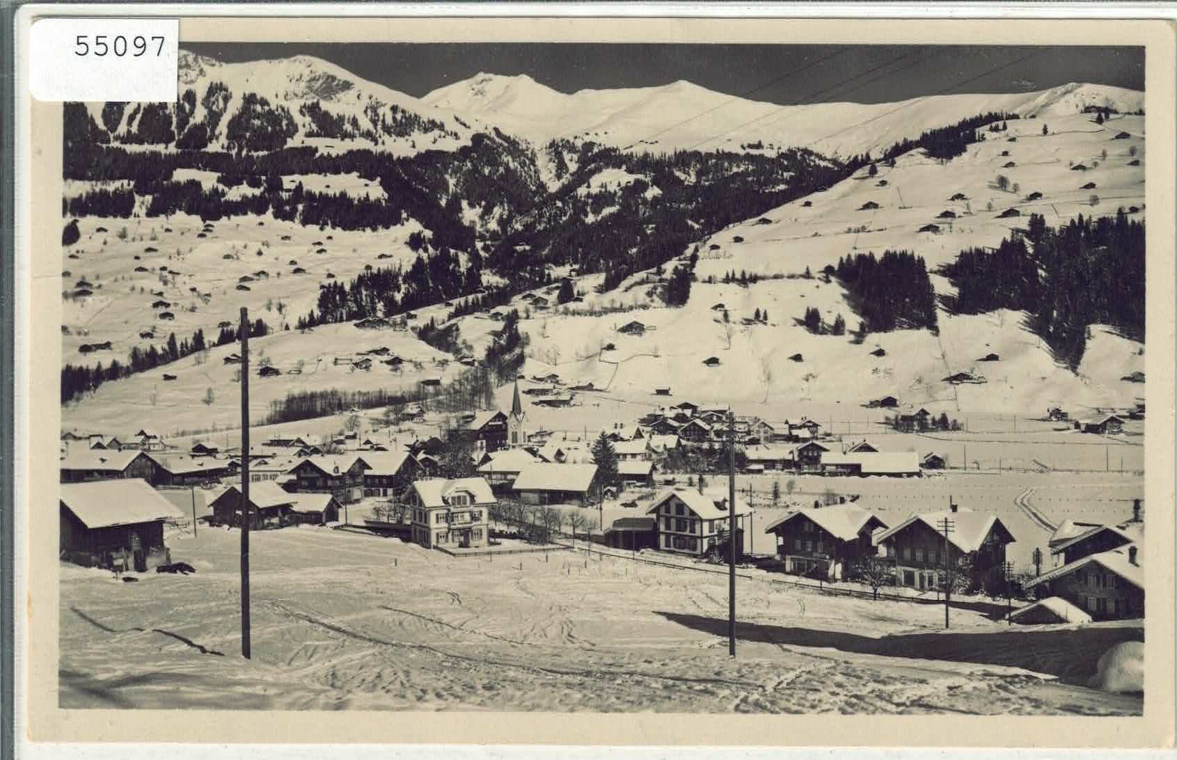Cartoline postali: Lenk i/S. Generalansicht im Winter – Usato da Ettingen venduto da Kartenplanet