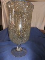 PartyLite Glas Tee-Kerzenhalter, Windlicht, golden verziert