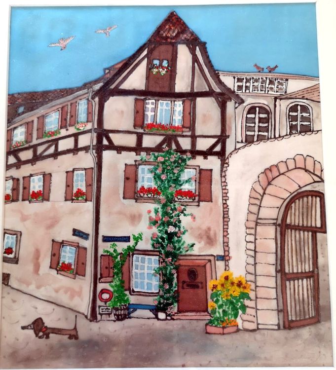 Seidenmalerei Sigristhaus Münsterhügel Basel 1
