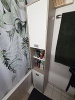 Badezimmerschrank hoch weiss/Holzoptik gebraucht