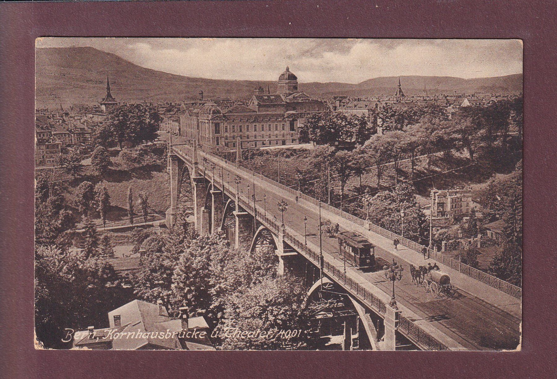 Cartoline postali: BERN - Kornhausbrücke - Tram - 1916 – Usato da Pully venduto da nicecards