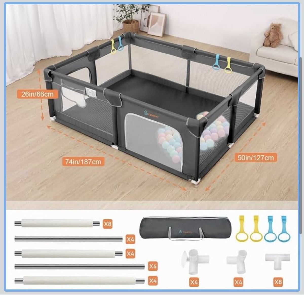 Box & Barriere di sicurezza: Comomy Playpen 180cm x 200cm x 66cm   – Usato da Kaiseraugst venduto da ong_g2f8 1
