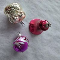 3 Christbaumschmuck Anhänger Glas diverse Formen Set