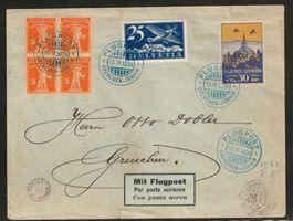1924 : Flugpostbrief - Grenchen zürich mit Vignette