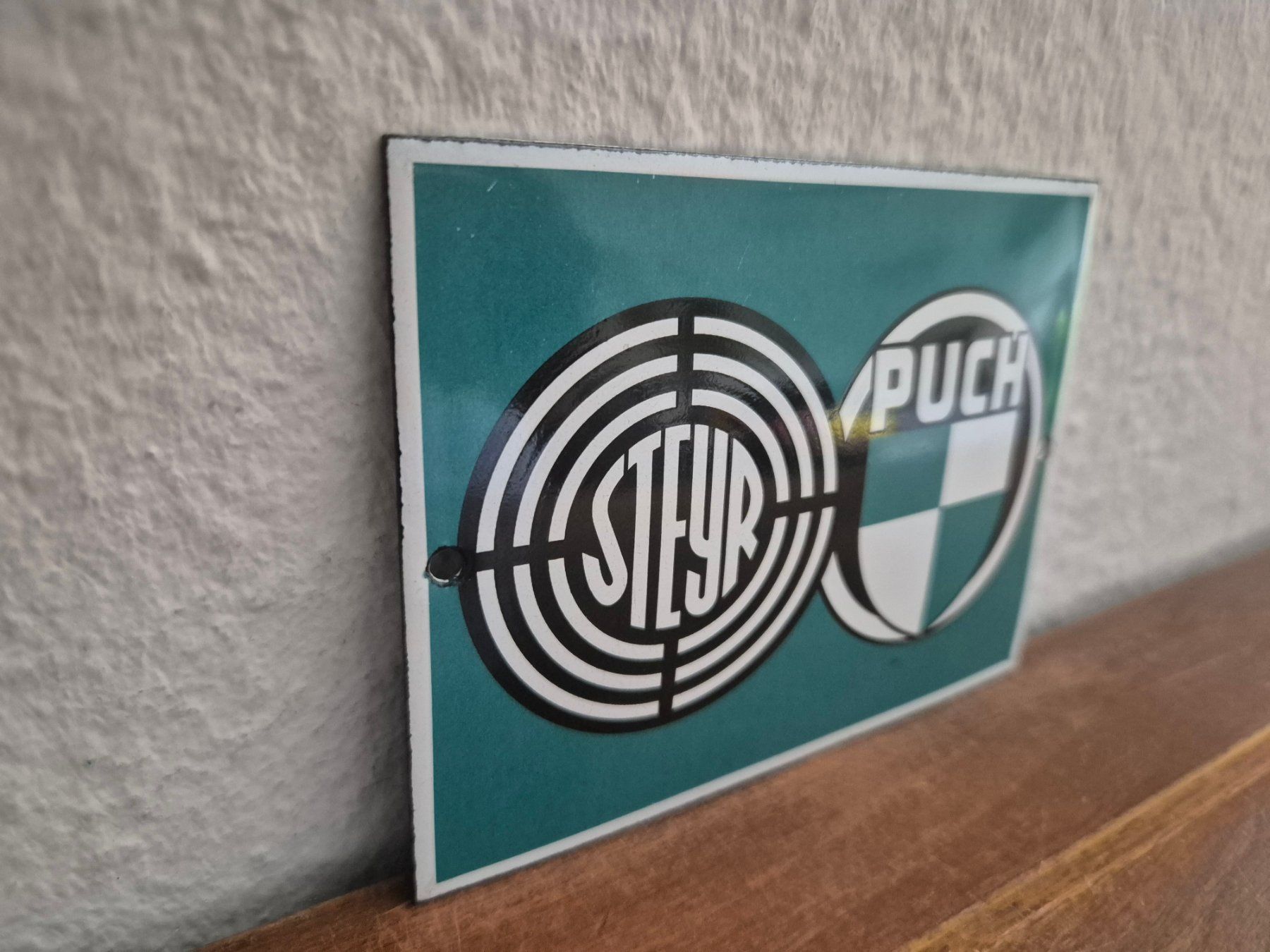 Puch Insegne: Emailschild Puch Steyr Halfinger Werkstatt Emaille Schild – Nuovo (secondo la descrizione) da Schaffhausen venduto da pfanis09 4