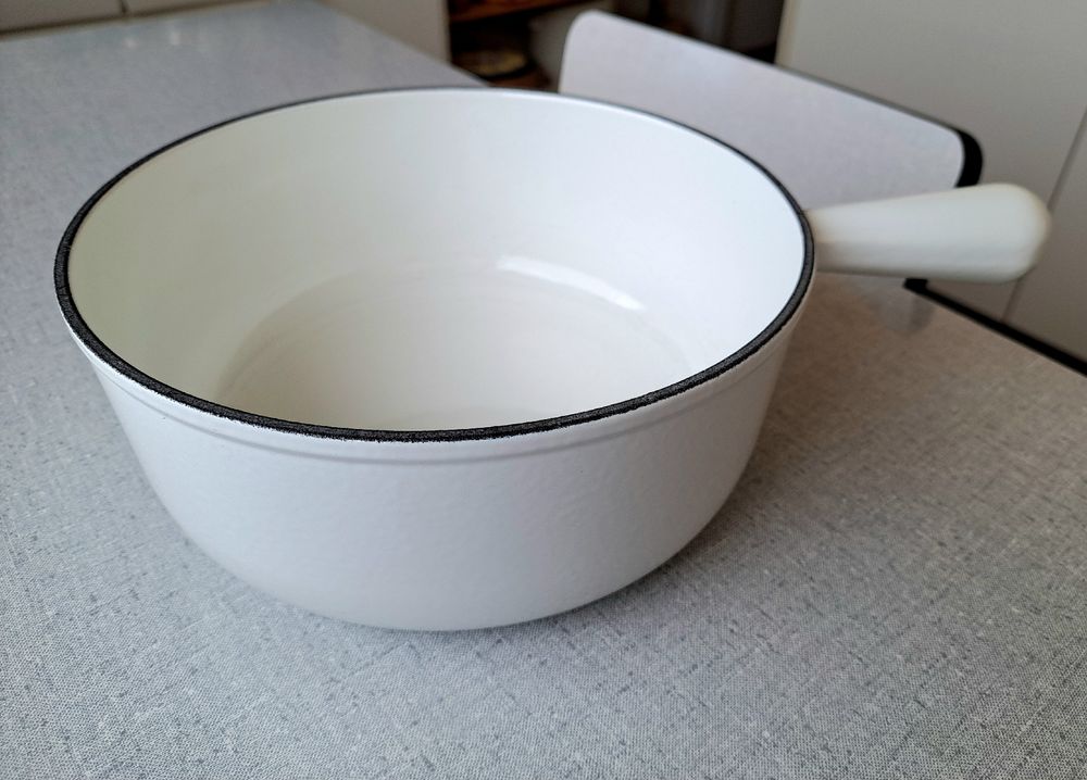 Le CREUSET fonte émaillée blanche caquelon 24 cm (D #39 occasion) à