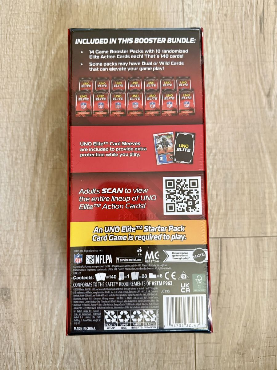 Mattel Spiele: NFL UNO Elite Booster Bundle 2025 Core Edition – Neu und originalverpackt aus Oberembrach von theZaz 1