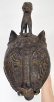XXL schöner alte Benin Leopard Bronze Höhe 33 cm Kg 2,7