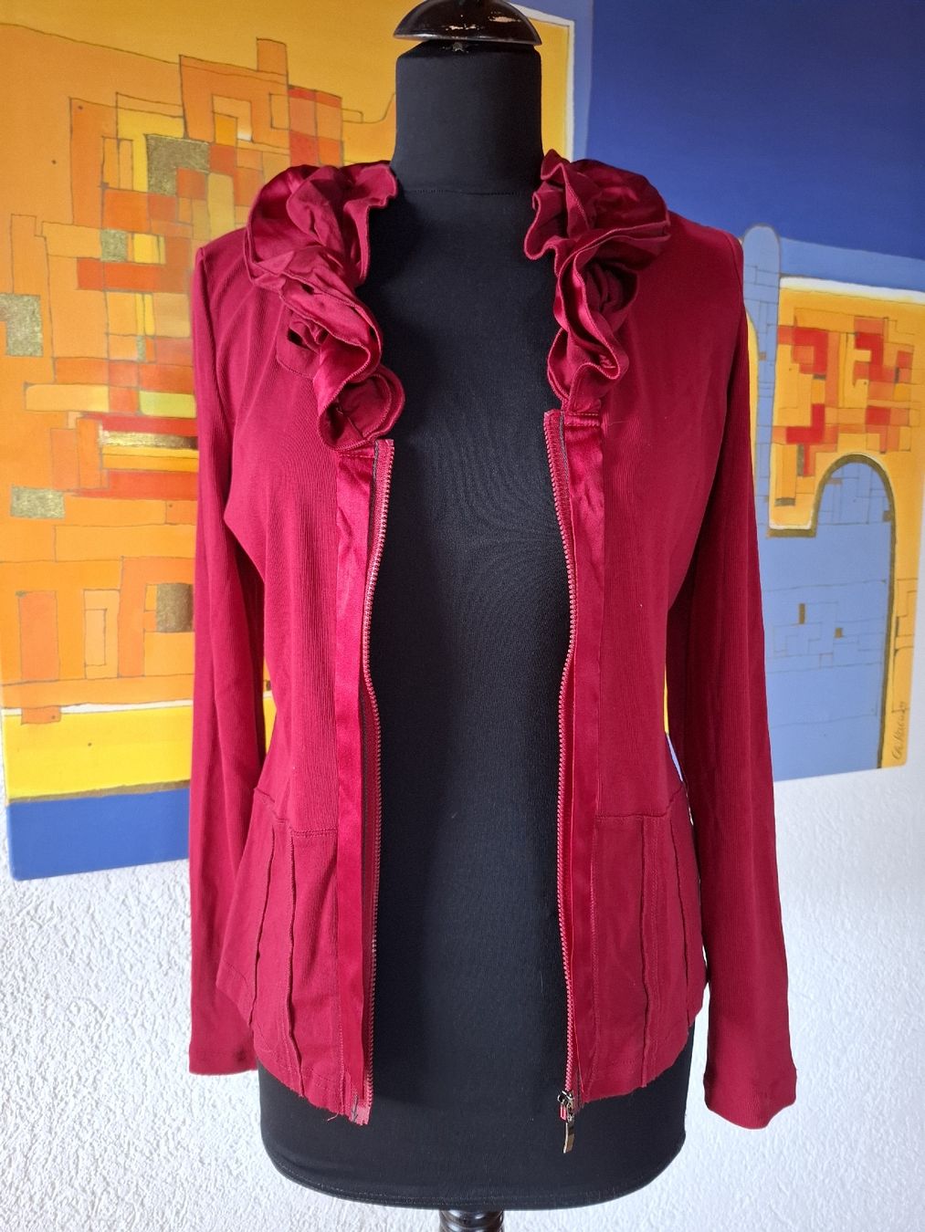 Giacche: Jacke Gr 38 Rot pulli herbst Reissverschluss romantisch 43 – Usato da Vinelz venduto da sonnenmond77 1