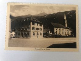 Alte Ansichtskarte Netstal Post u. Kirche