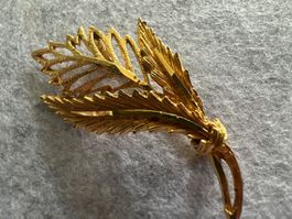 Vintage Brosche Blatt-Design, Schmuck für den Sommer 🤩