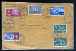 Schweiz Luftpost Landesausstellung Zürich 1939 Kopenhagen