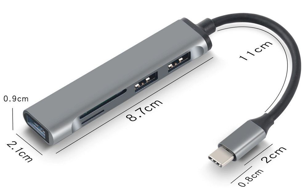 Hubs & Switches: USB-C 3.0 Hub: USB Port 3.0 + 2 x USB 2.0 + SD-Card Reader – Neu und originalverpackt aus Sursee von allduino 1