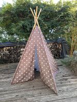 Kinderspielzelt Tipi grau mit weissen Sternen