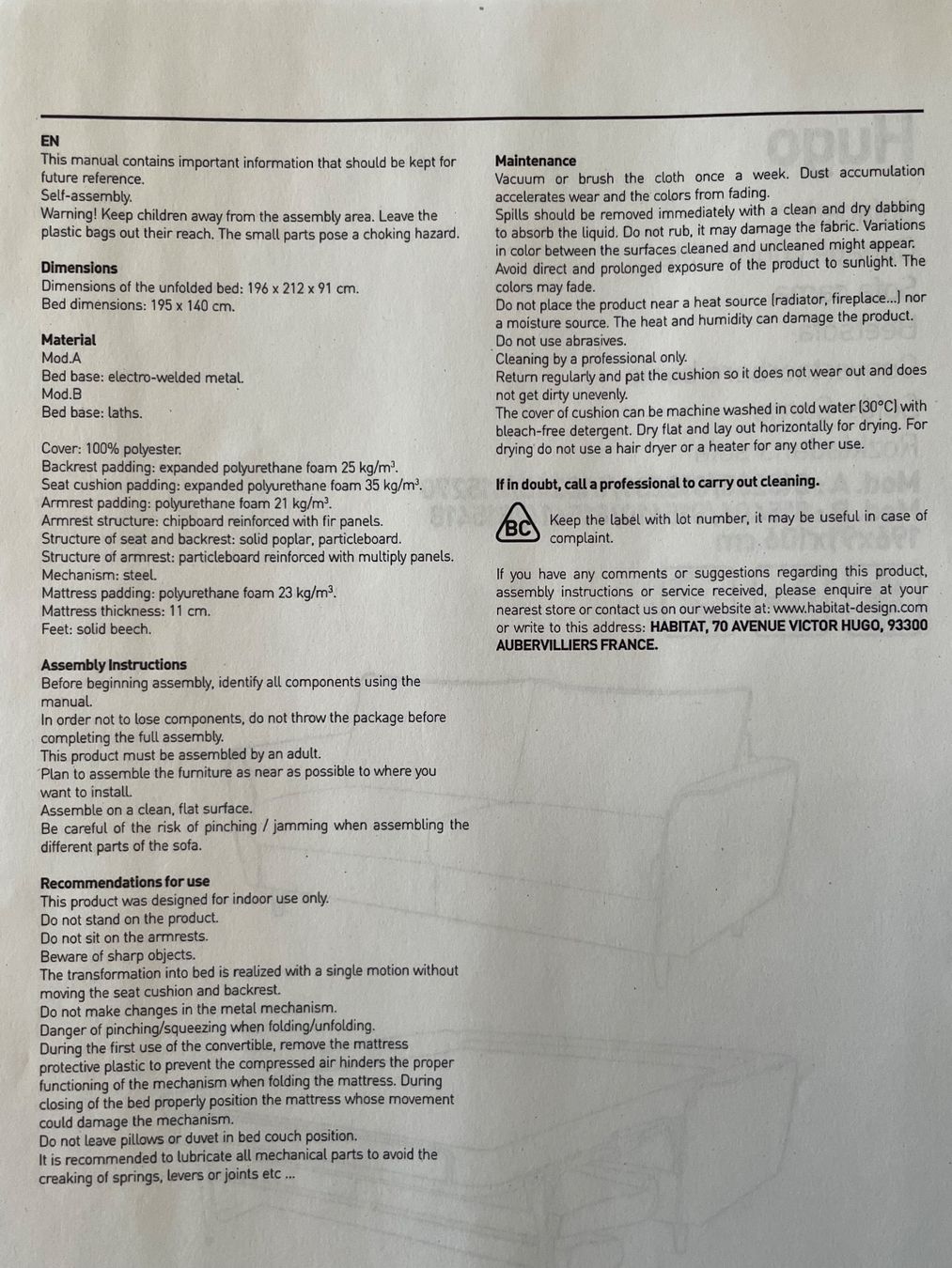 Sofas: Habitat Sofa 3-Sitzer mit Schlaffunktion, NEU – Neu (gemäss Beschreibung) aus Glattpark-Opfikon von zurich2005 4
