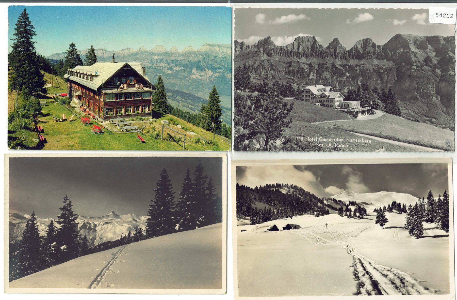 Cartoline postali: 4 AK - Flumserberge – Usato da Ettingen venduto da Kartenplanet