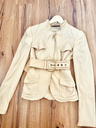 Gucci, Seide,Bluse Beige Damen Grösse 34/xs mit GUCCI Gürtel