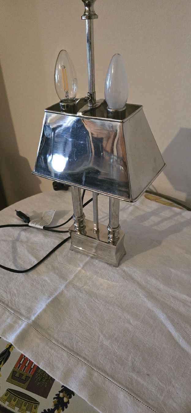 Lampade: Loberon Tischlampe Pantin silber – Usato da Basel venduto da Jcva 2