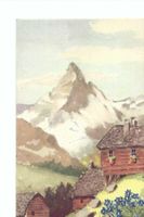 Matterhorn von Findelen aus, Kunstkarte, Top Zustand