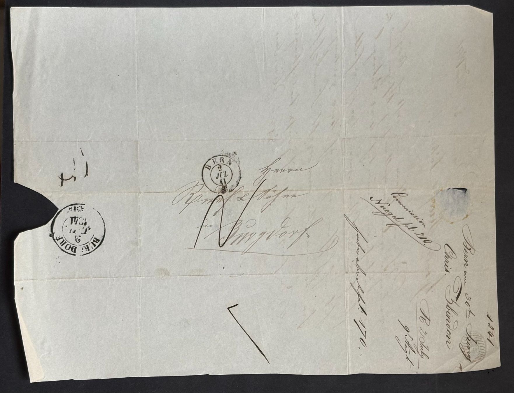 Documenti: HISTORISCHES HANDSCHRIFTLICHES DOKUMENT VON 1841 – Usato da Ostermundigen venduto da wini63