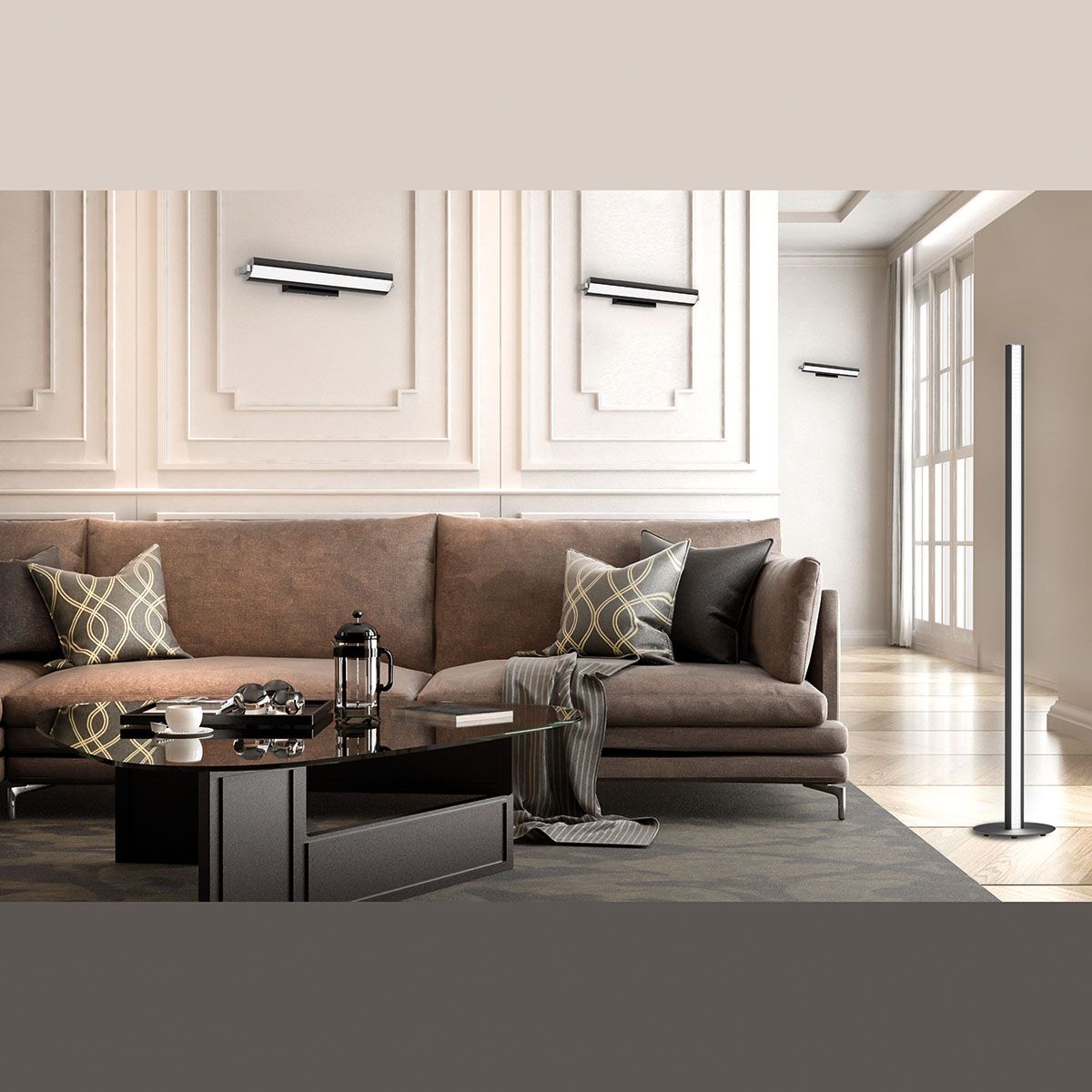 Lampen: LED Wandleuchte, Schwarz, 46 cm x 8 cm – Neu (gemäss Beschreibung) aus Kreuzlingen von Smart-Light 1